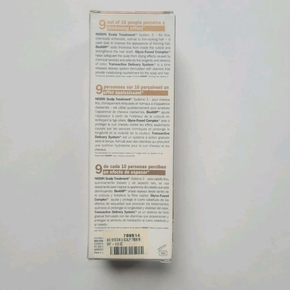 Nioxin‎ System 3 Scalp Treatment for Chemically Enhanced Hair Normal Thin 6.8oz
